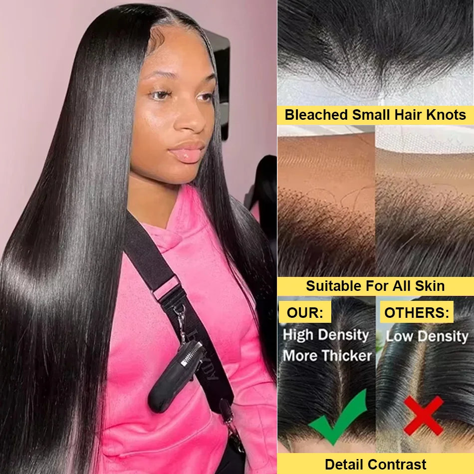 Bone Straight HD Lace Frontal Glueless Wig