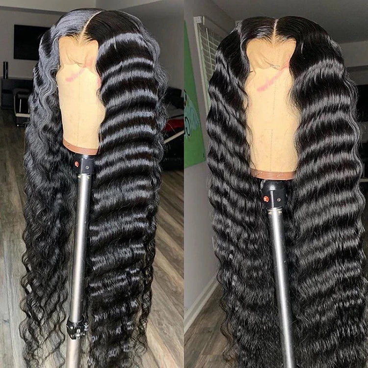 Perruque Lace Front 13x6 HD en Cheveux Humains Ondulés Profonds et Souples