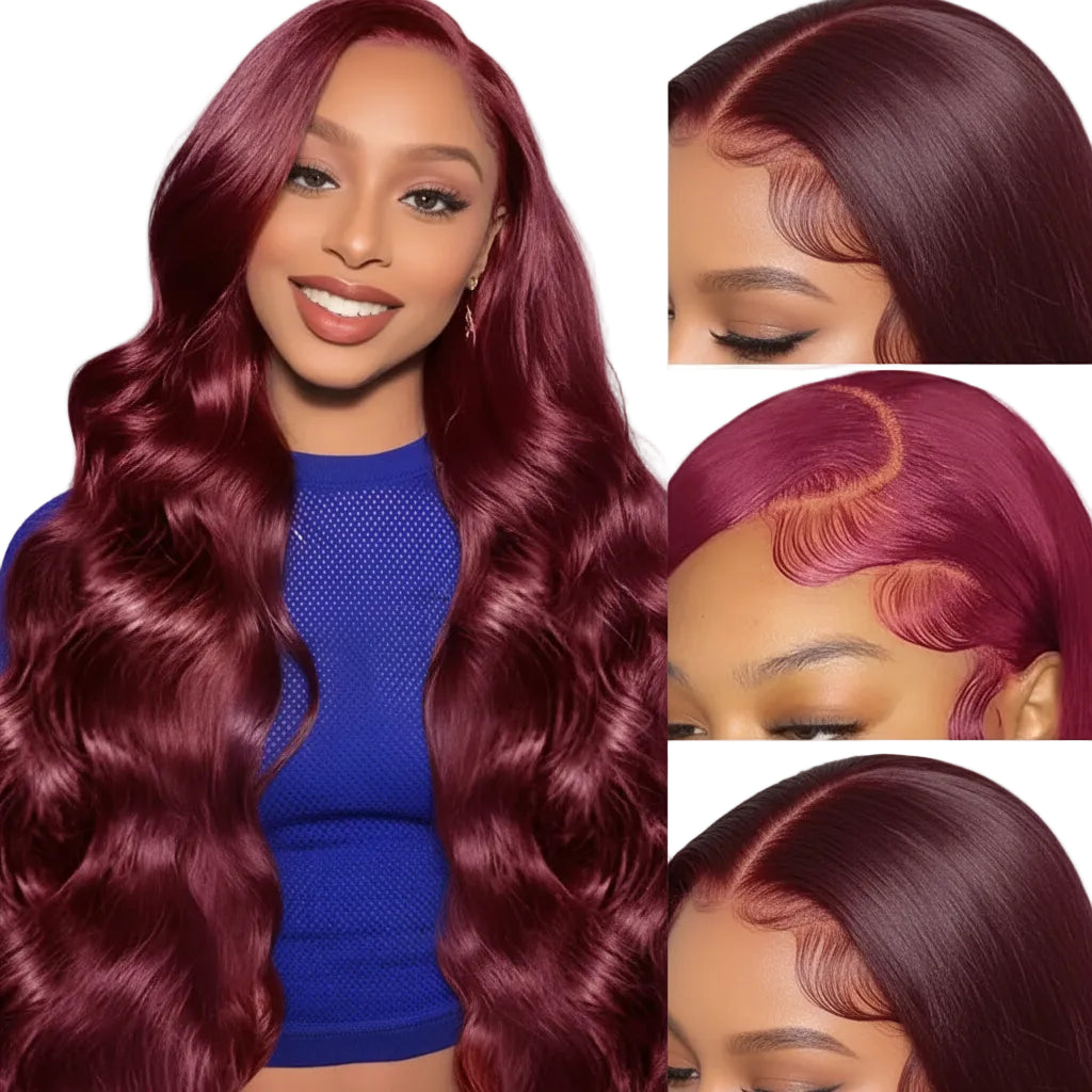 Burgundy 99J Body Wave 13x4 HD Lace Front Wig 200% Density