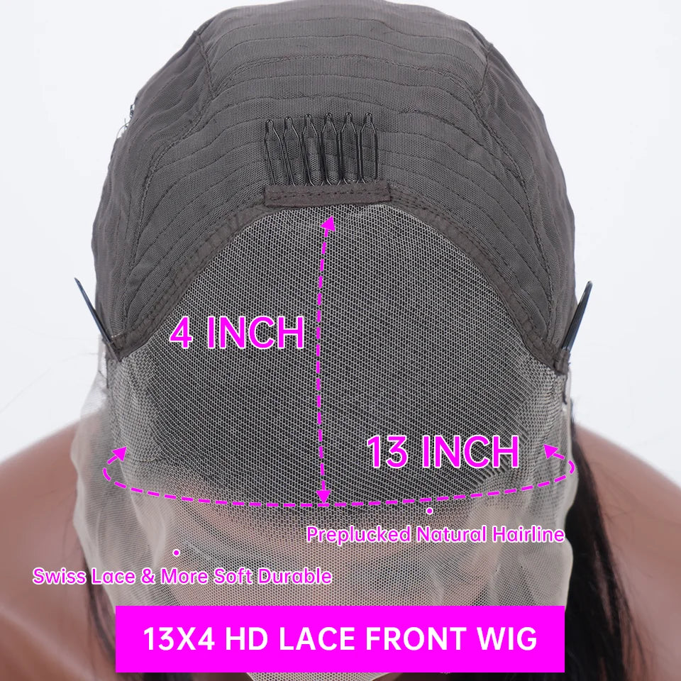 Reddish Brown Deep Wave Lace Front Wig Human Hair