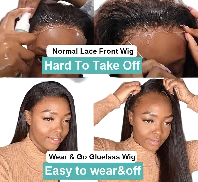 Perruque en cheveux humains Burgundy Wear and Go Body Wave sans colle