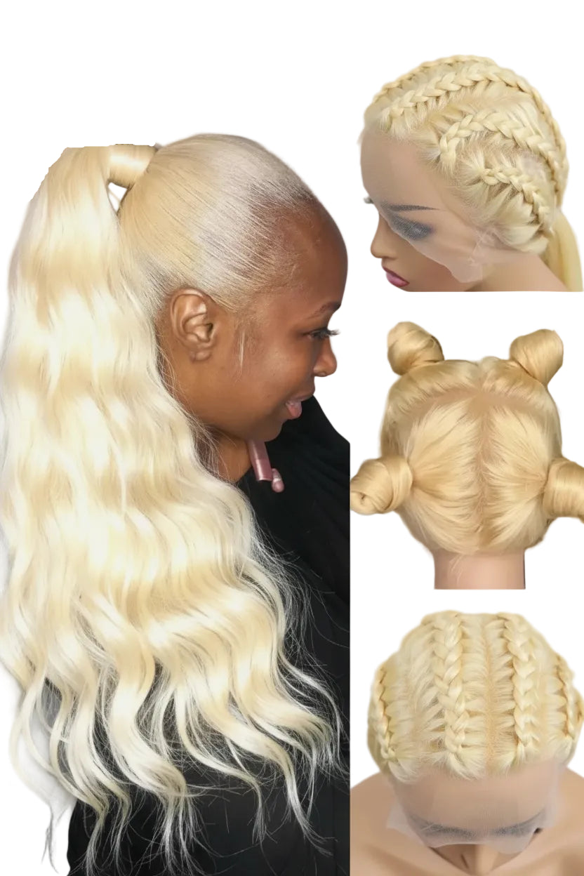 Honey Blonde Body Wave Transparent Lace Front Wig