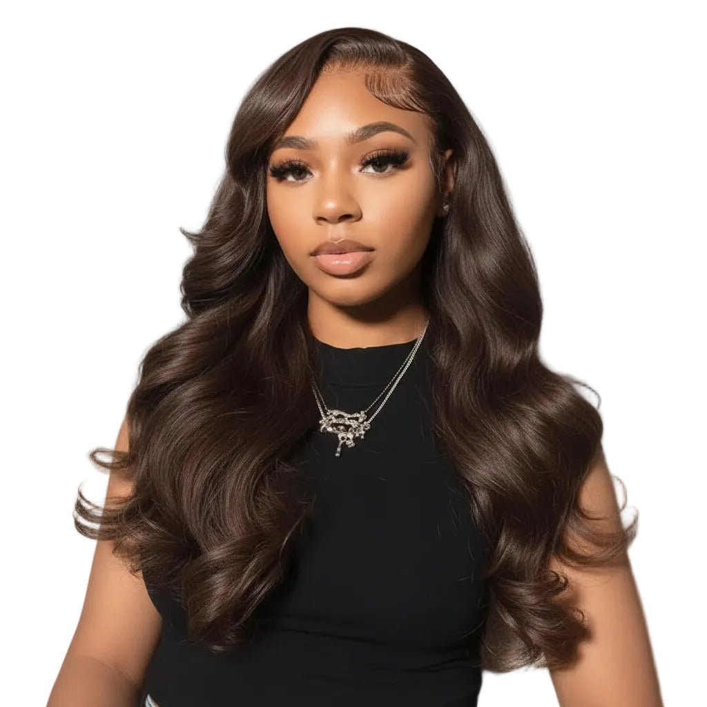 Chocolate Brown Body Wave HD Lace Front Wig