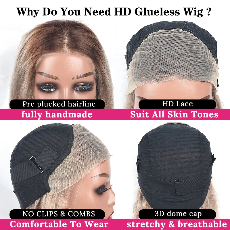 Ombre Brown Blonde Human Hair Wig Body Wave HD