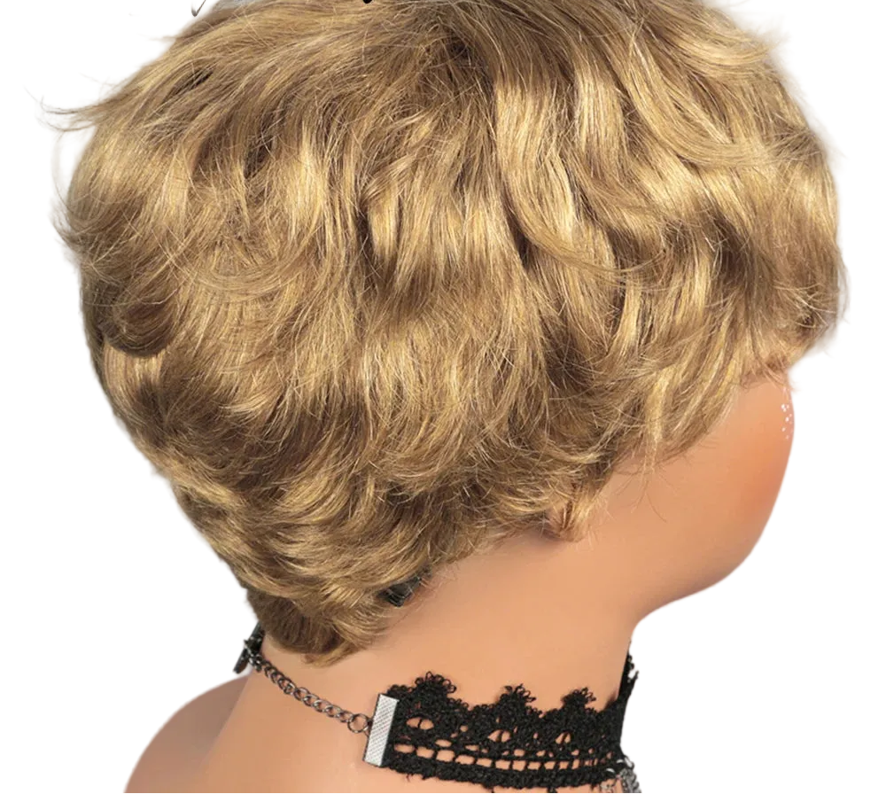Light Brown Pixie Cut Wig – Short 100% Human Hair, Glueless