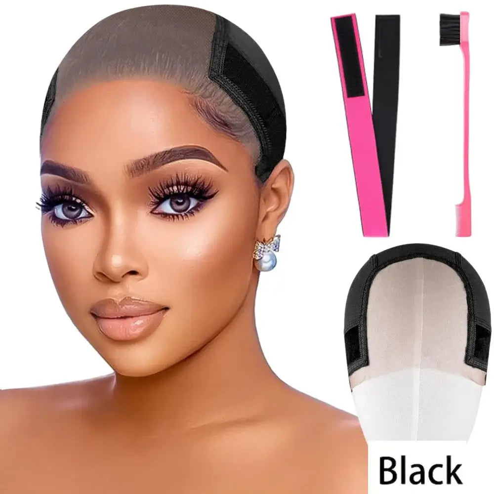 Non Slip Lace Wig Grip Cap with Ear Cutouts & Velcro