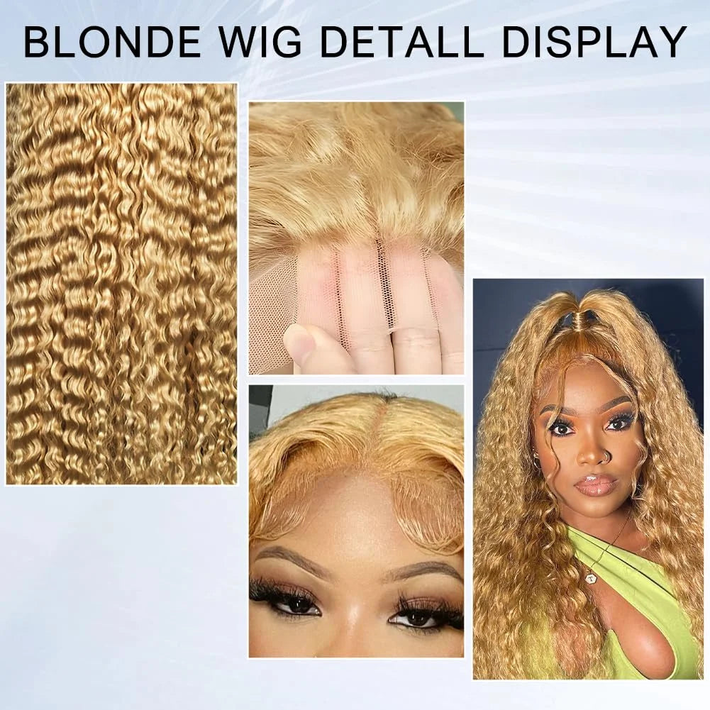 Honey Blonde Deep Wave 13x6 HD Lace Front Human Wig