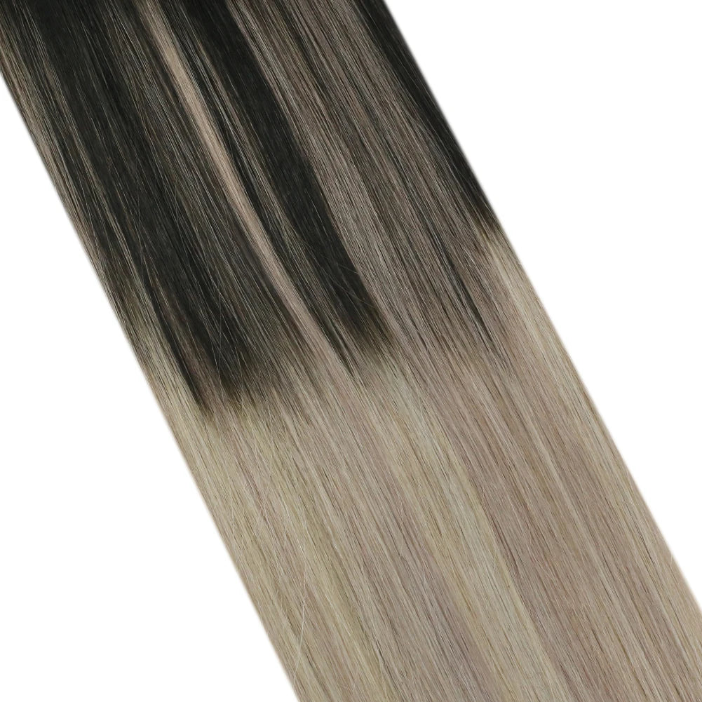 Clip In Human Hair Extensions – Balayage #1B/18/60