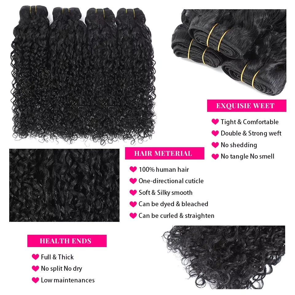 Mèches de Cheveux Humains Pixie Bouclés Vierge 16A