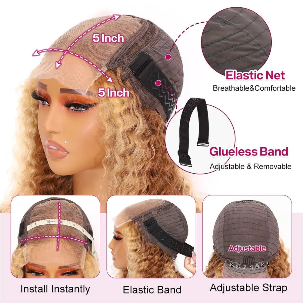 Ombre Deep Wave Lace Front Wig Human Hair